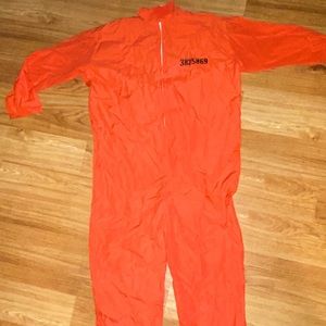 One piece prison jumpsuit costume